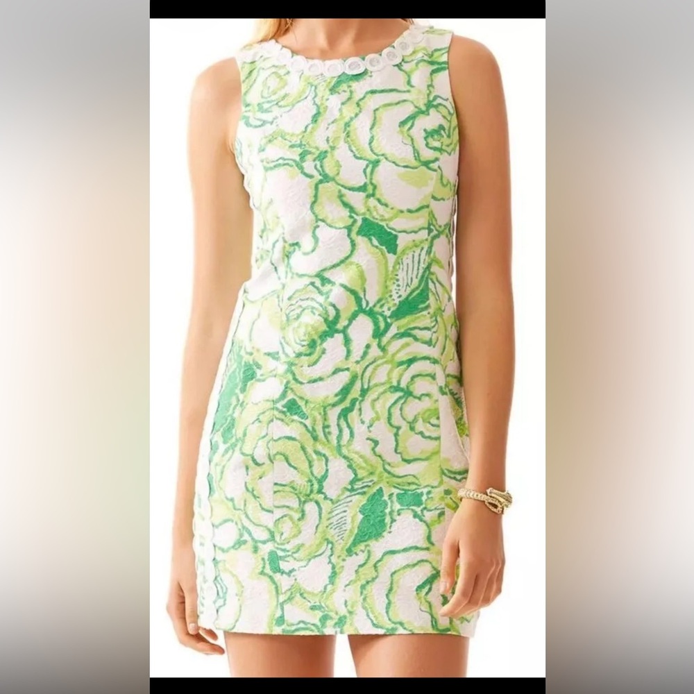 Lilly Pulitzer Green and White Floral Dress